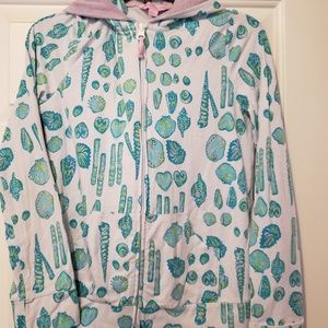 Girls Lilly Pulitzer Zip Seashell hoodie SZ 14